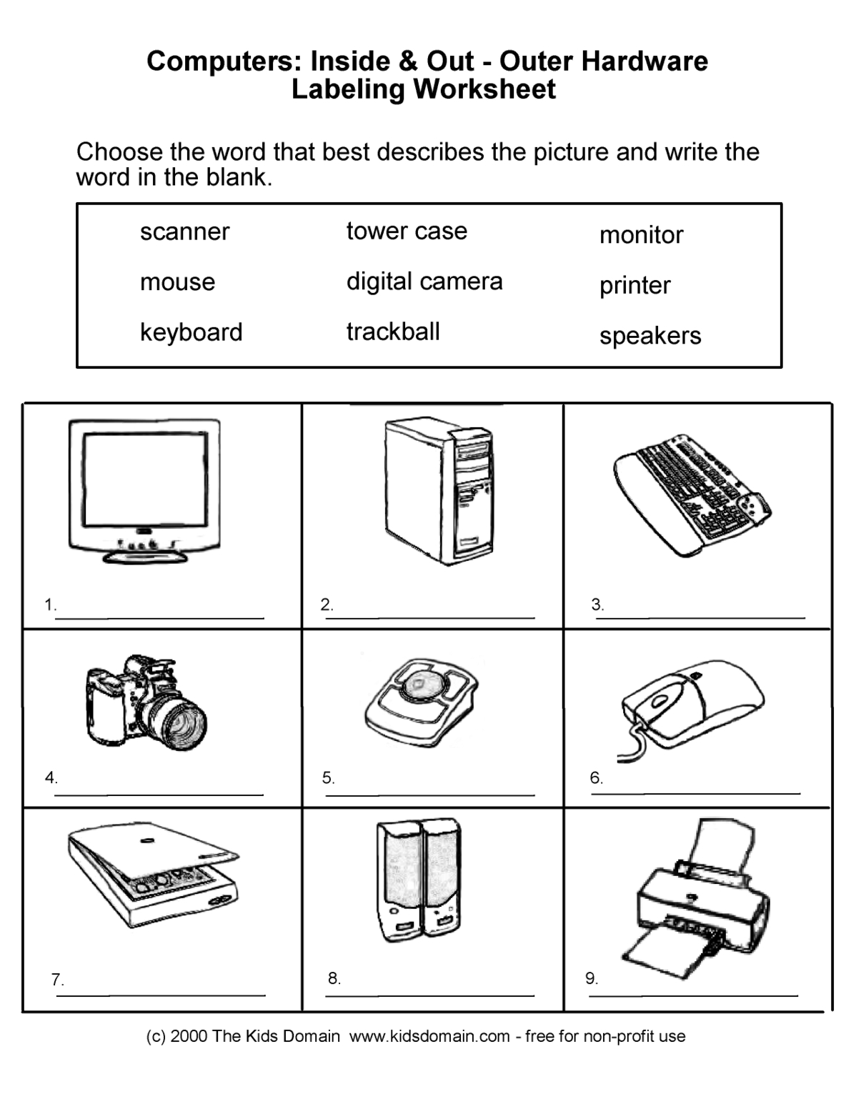 Computer Worksheet For Grade 1 1st Grade Worksheets 2nd Grade Worksheets Computer Basics