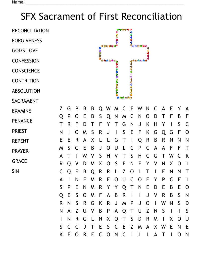 Printable First Reconciliation Worksheets