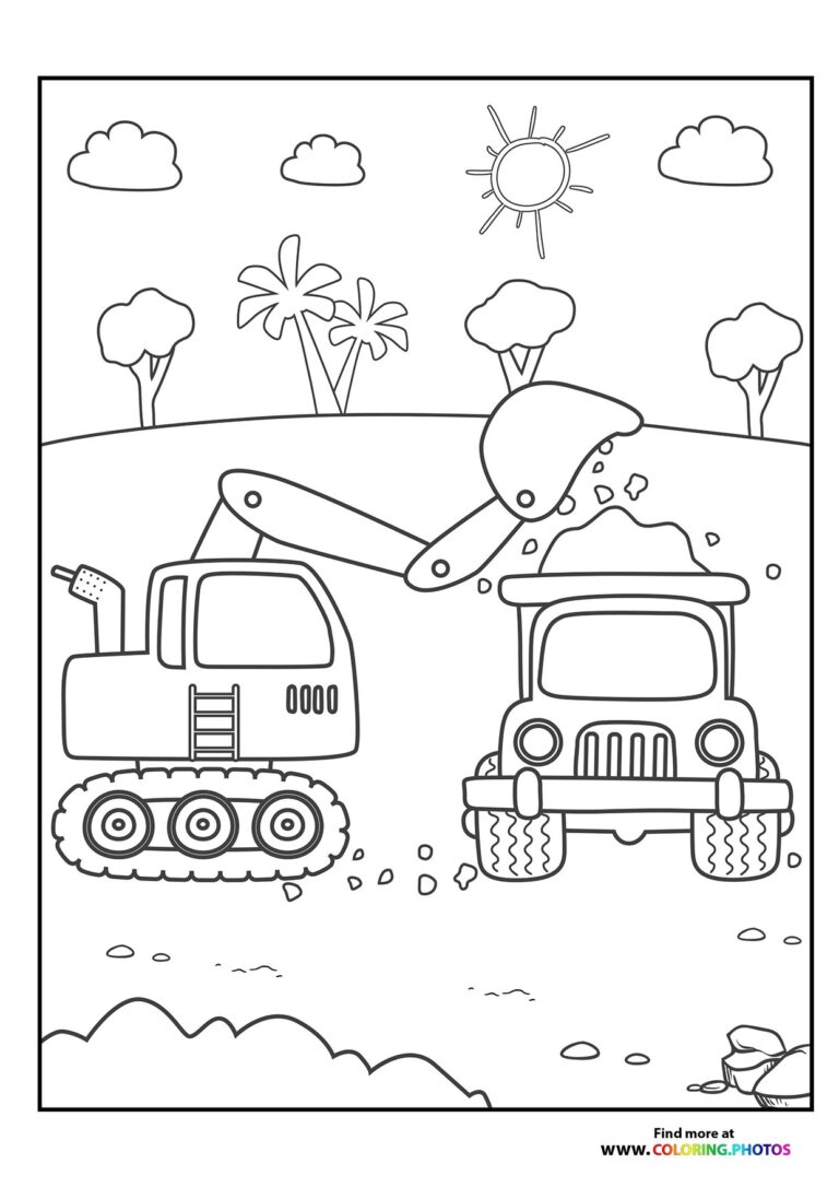 Construction Vehicles Coloring Pages For Kids Free And Easy Printables
