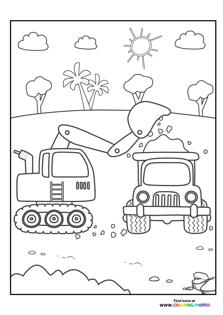 Construction Vehicles Coloring Pages For Kids Free And Easy Printables