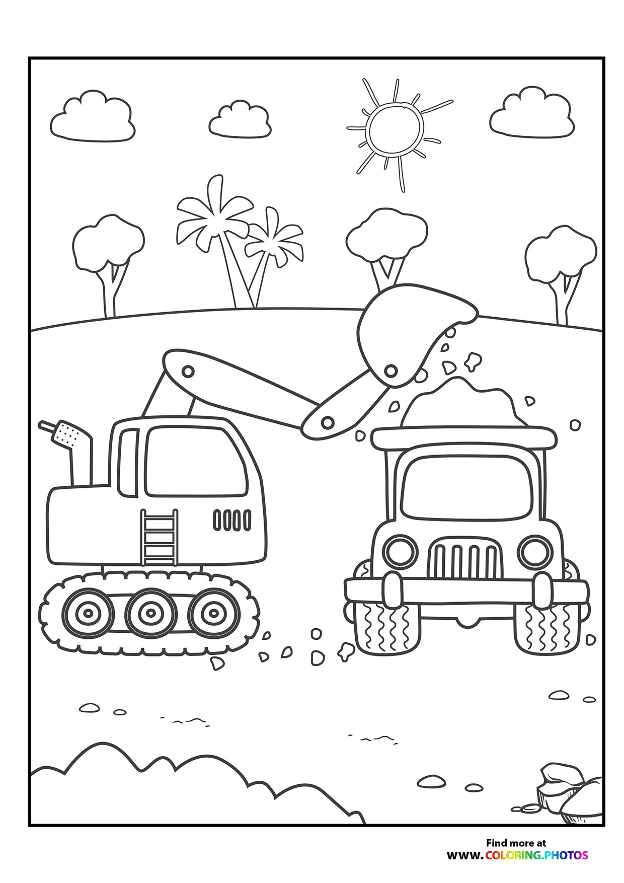 Construction Vehicles Coloring Pages For Kids Free And Easy Printables