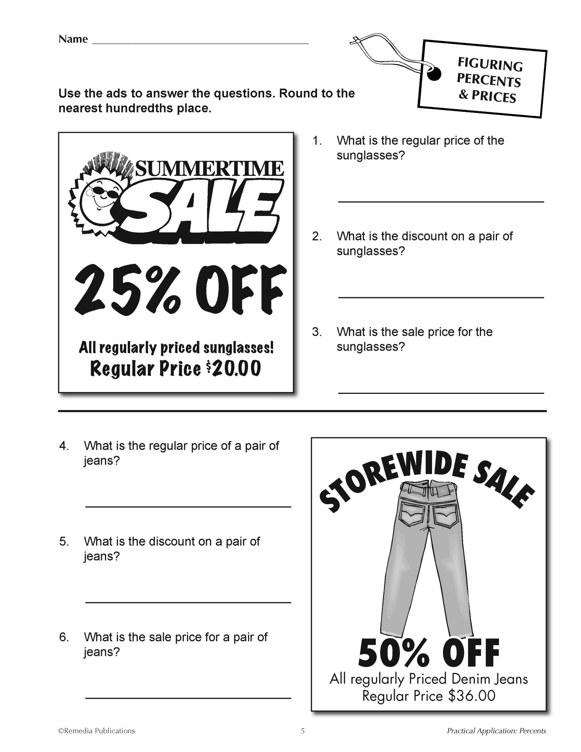 Consumer Percents Discounts Sales Tax Math Word Problems Real World Skills Made By Teachers