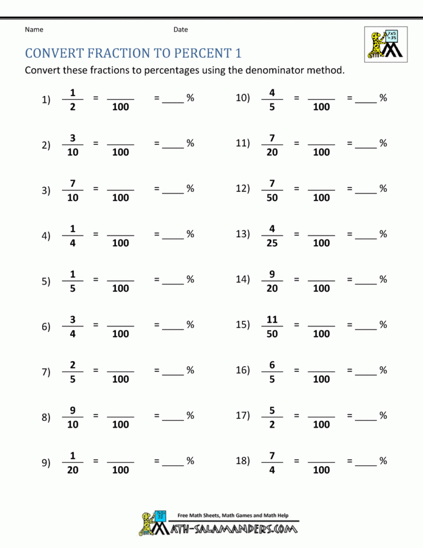 Convert Fraction To Percent