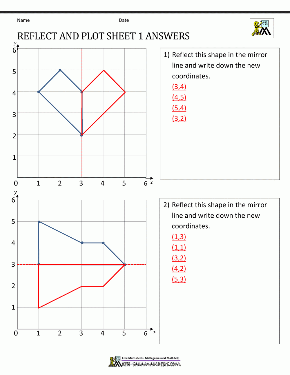 Coordinate Worksheets