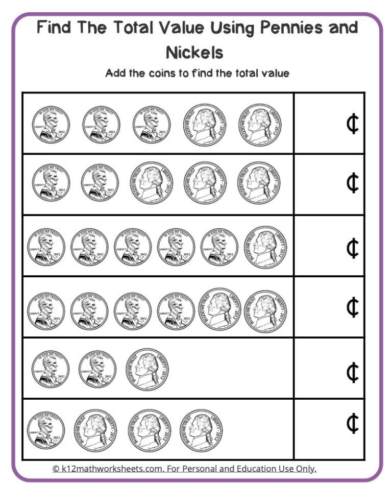 Counting Money Worksheets