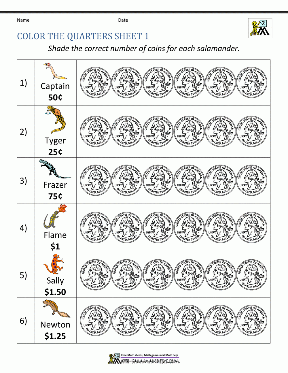 Counting Quarters Worksheet Counting Quarters Worksheet