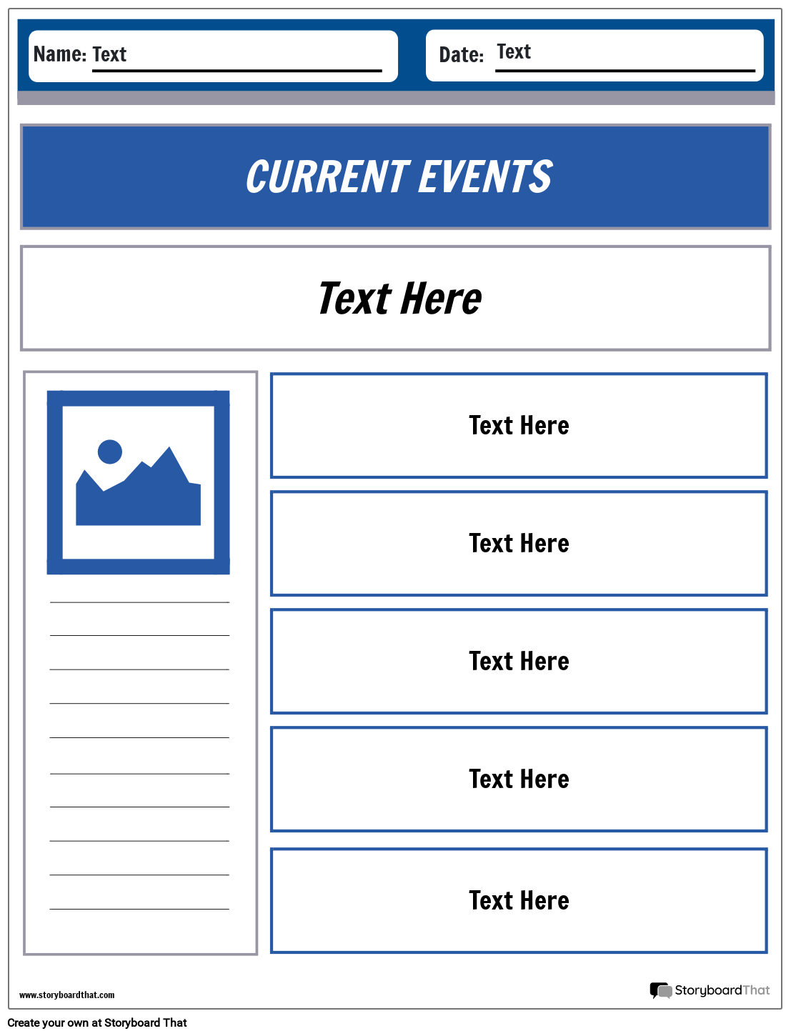 Free Current Events Printable Worksheet
