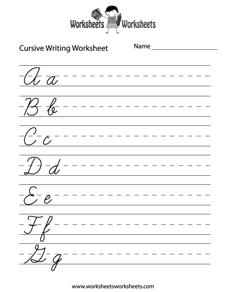 Cursive Letters A Z Free Printable Worksheets K12reader Worksheets Library