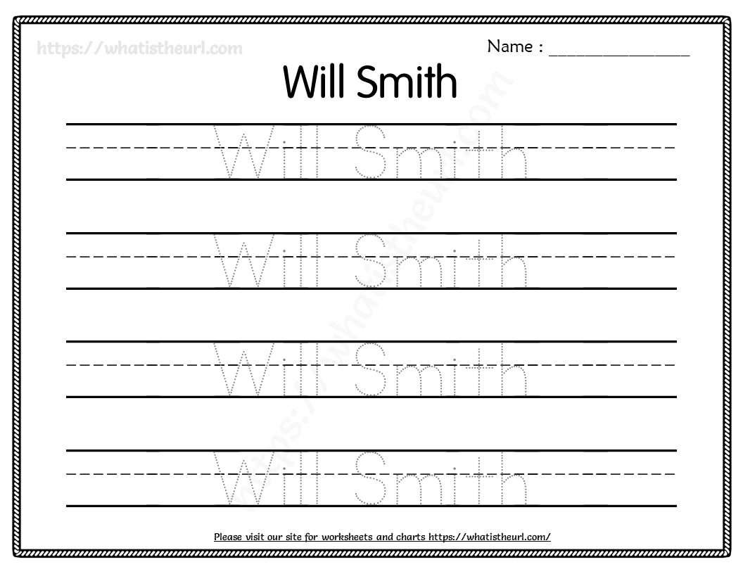 Free Printable Name Handwriting Worksheets