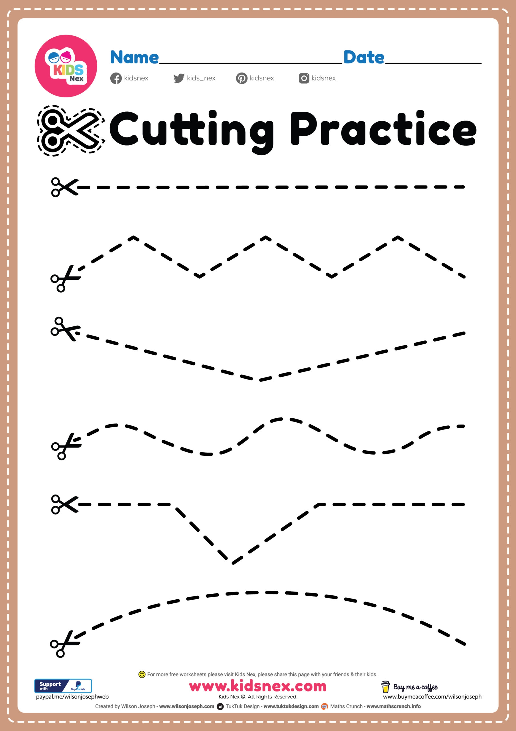 Preschool Printable Cutting Worksheets For Preschoolers