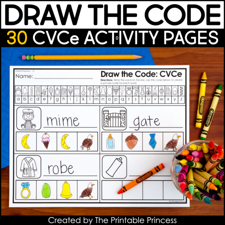 CVCe Worksheets Draw The Code The Printable Princess