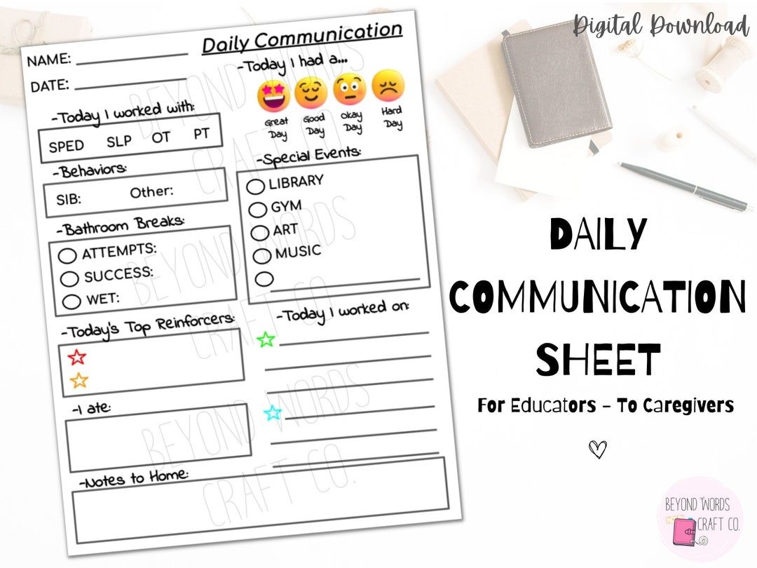 Free Printable Communication Logs For Preschool