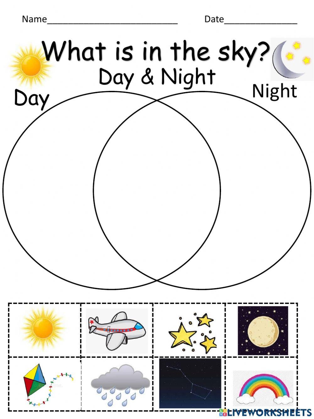 Day And Night Interactive Worksheet For KG Worksheets Library