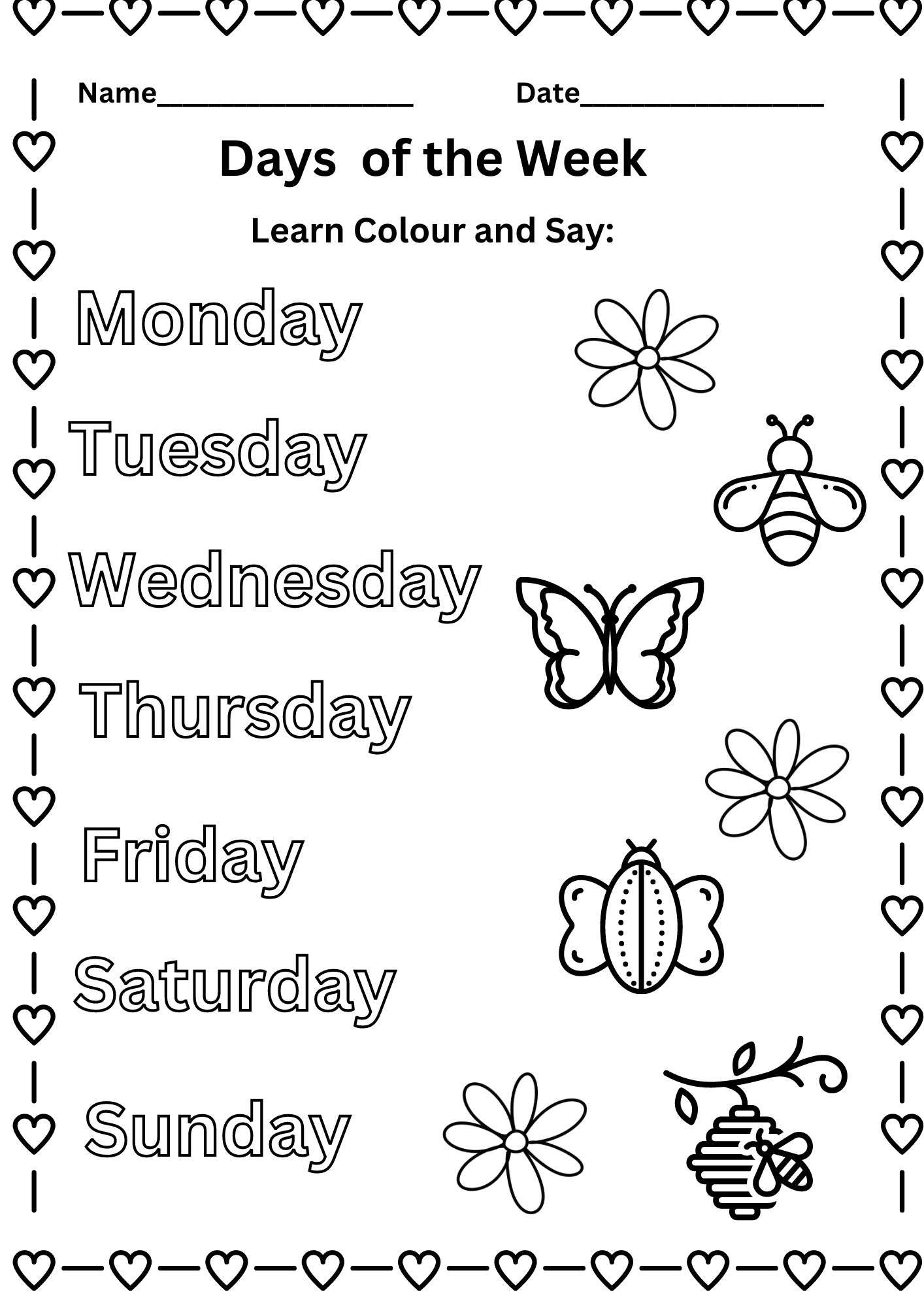 Days Of The Week 28 Worksheets Downloadable Worksheets