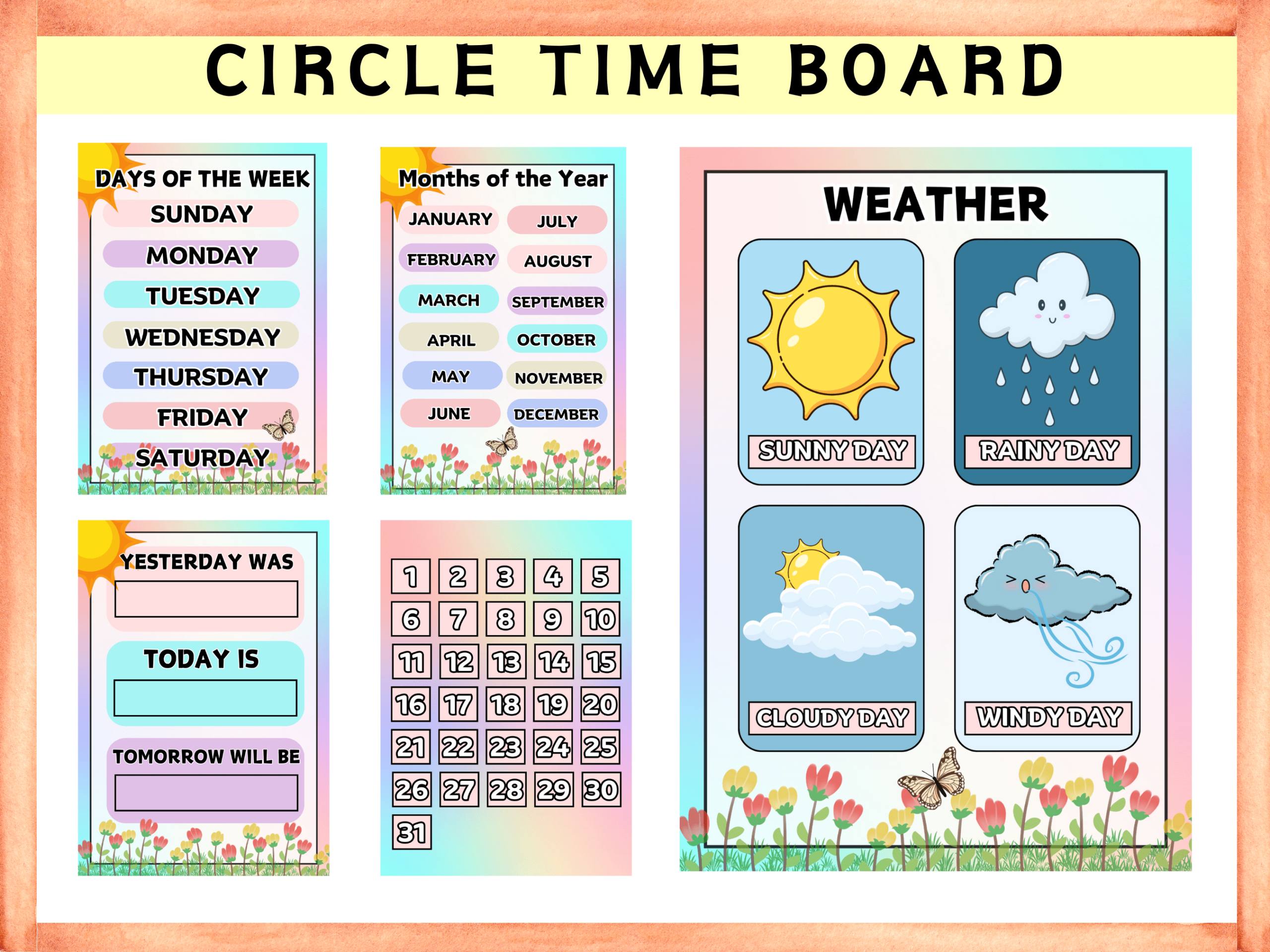 Days Of The Week Morning Board Circle Time Printable Educational By Lykadigitaldesigns Raket PH Days Of The Week Morning Board Circle Time Printable Educational By Lykadigitaldesigns Raket PH
