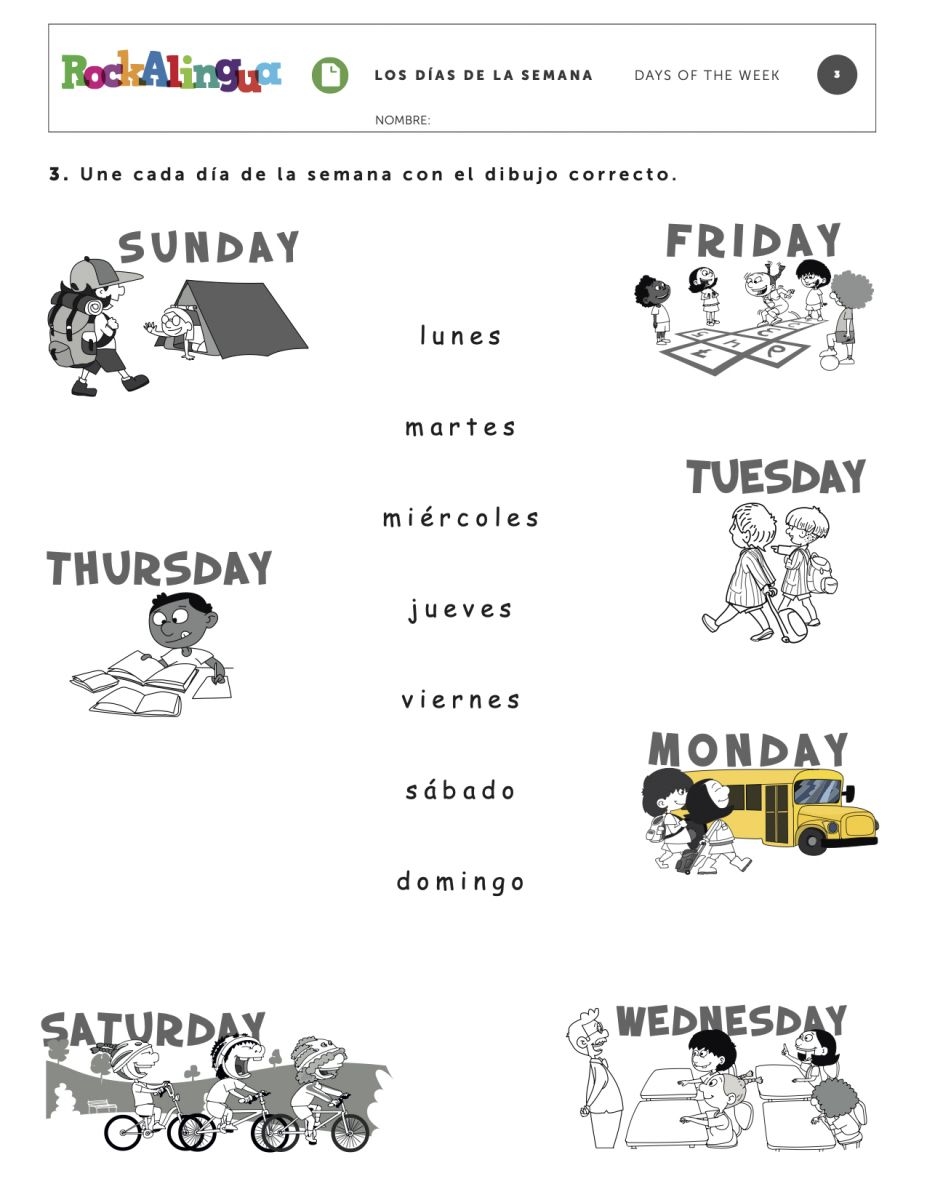 Days Week Worksheet For Kids