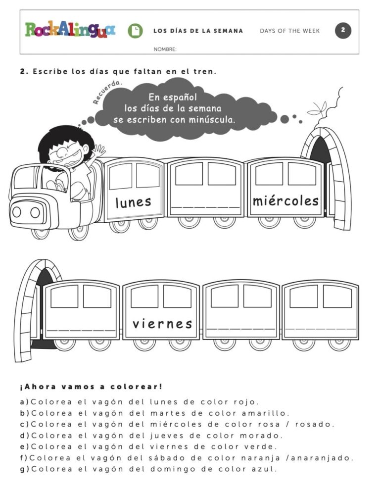 Days Week Worksheet For Kids