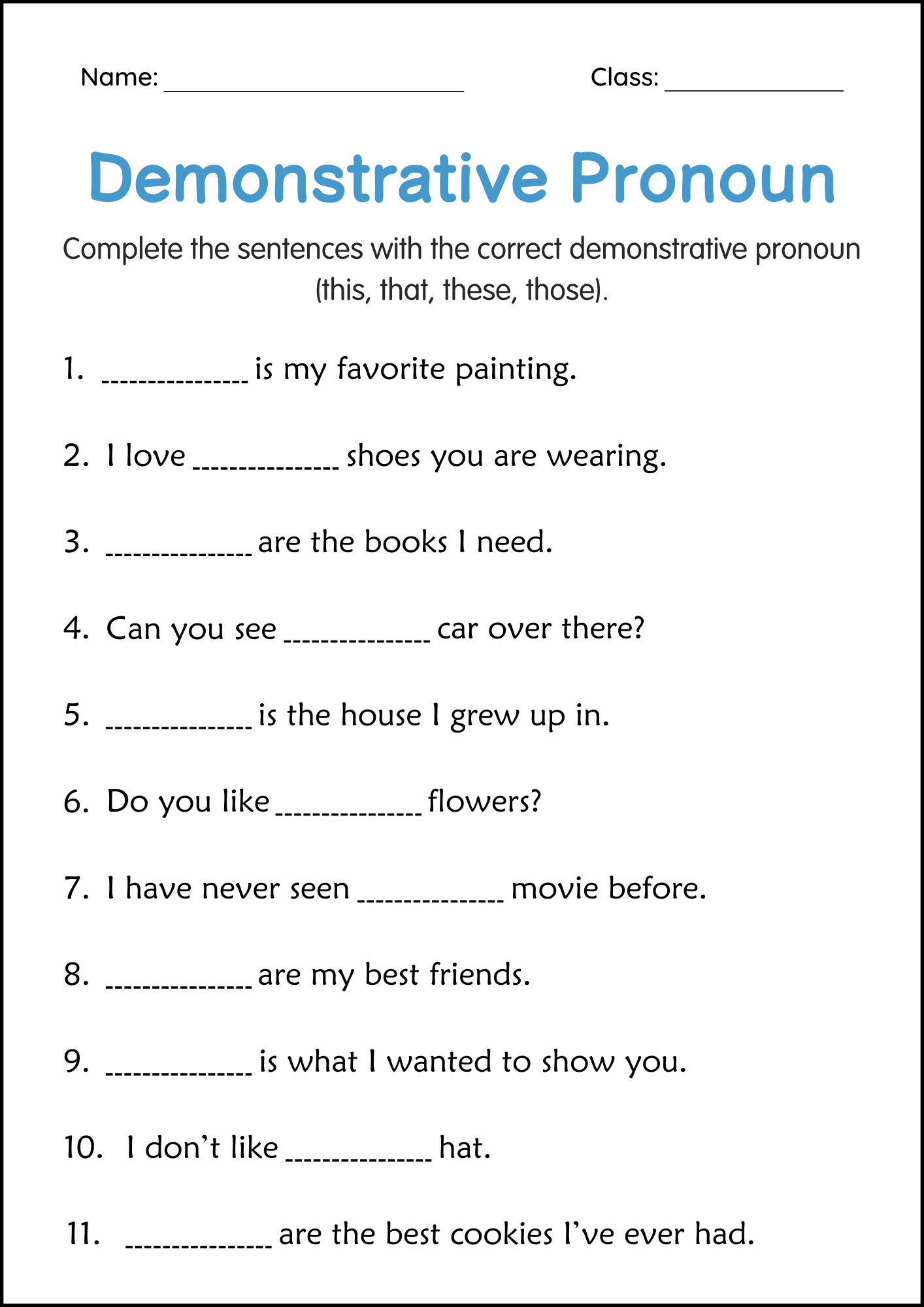 This That These Those Worksheets Printable This That These Those Worksheets Printable