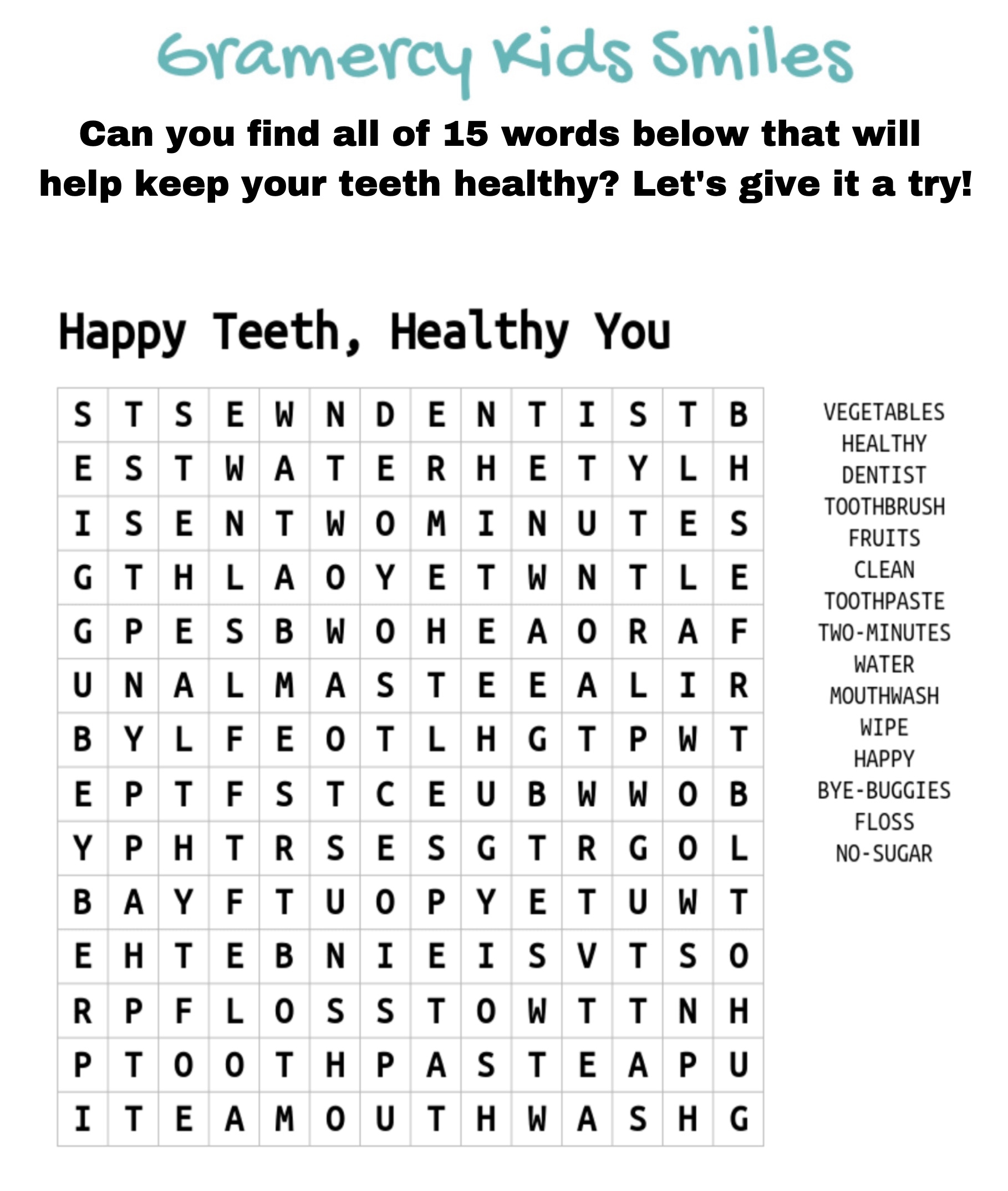 Dental Health Printables For Preschool