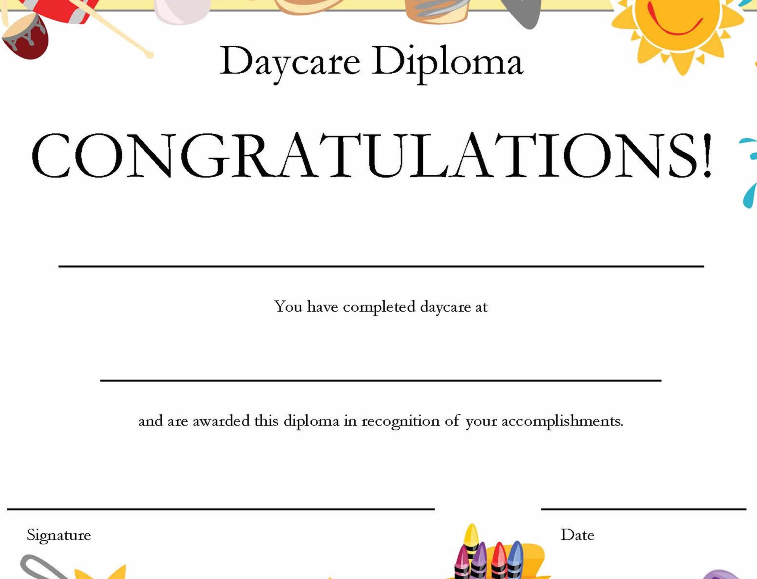 DIPLOMA CERTIFICATE For Preschool Or Daycare Printable PDF With DIPLOMA CERTIFICATE For Preschool Or Daycare Printable PDF With