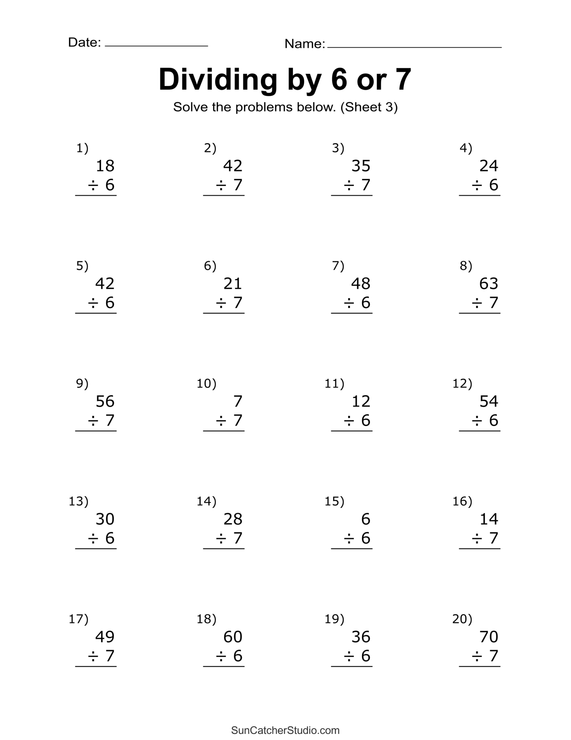 Division Worksheets U0026 Problems Free Printable Math Drills Free Printables Monograms Design Tools Patterns U0026 DIY Projects Division Worksheets U0026 Problems Free Printable Math Drills Free Printables Monograms Design Tools Patterns U0026 DIY Projects