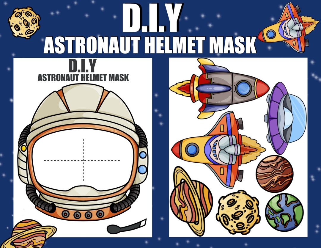 DIY Printable Astronaut Helmet Mask Craft children s Art Project helmet Templat space Helmet Template Astronaut Costume space Activities Etsy UK