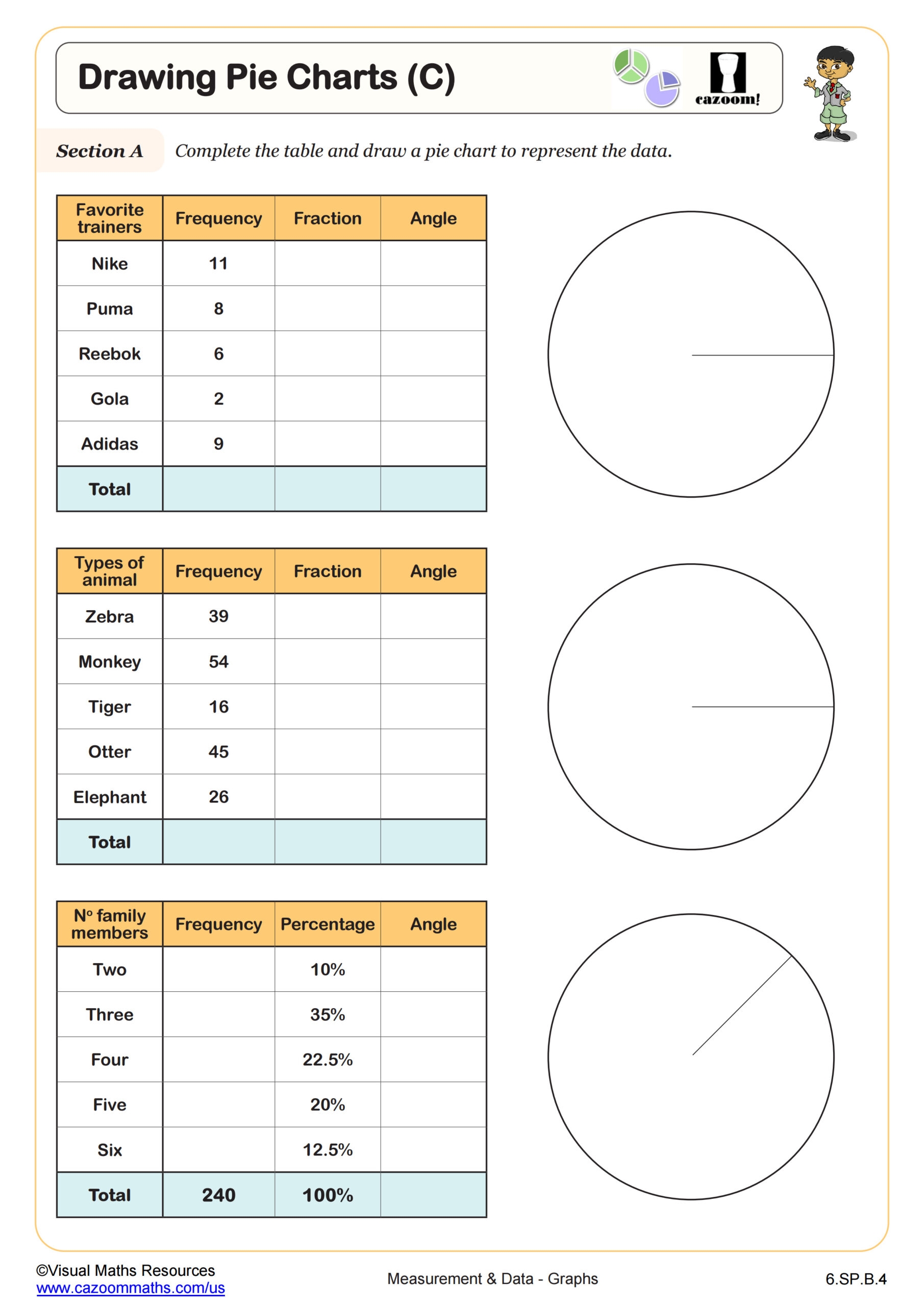 Drawing Pie Charts C Worksheet Fun And Engaging 6th Grade PDF Worksheets Cazoom Math Drawing Pie Charts C Worksheet Fun And Engaging 6th Grade PDF Worksheets Cazoom Math
