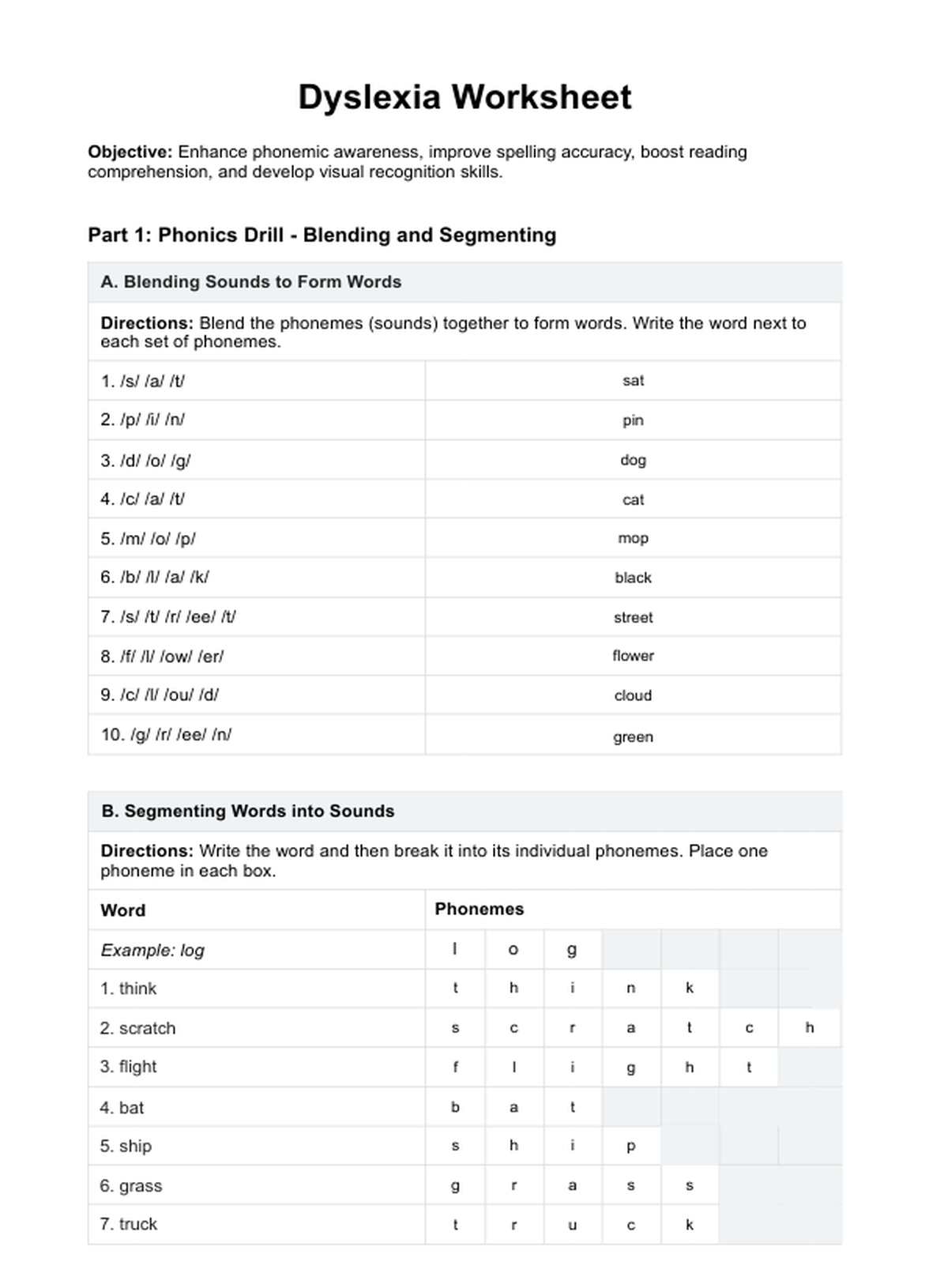Dyslexia Worksheets U0026 Example Free PDF Download Dyslexia Worksheets U0026 Example Free PDF Download