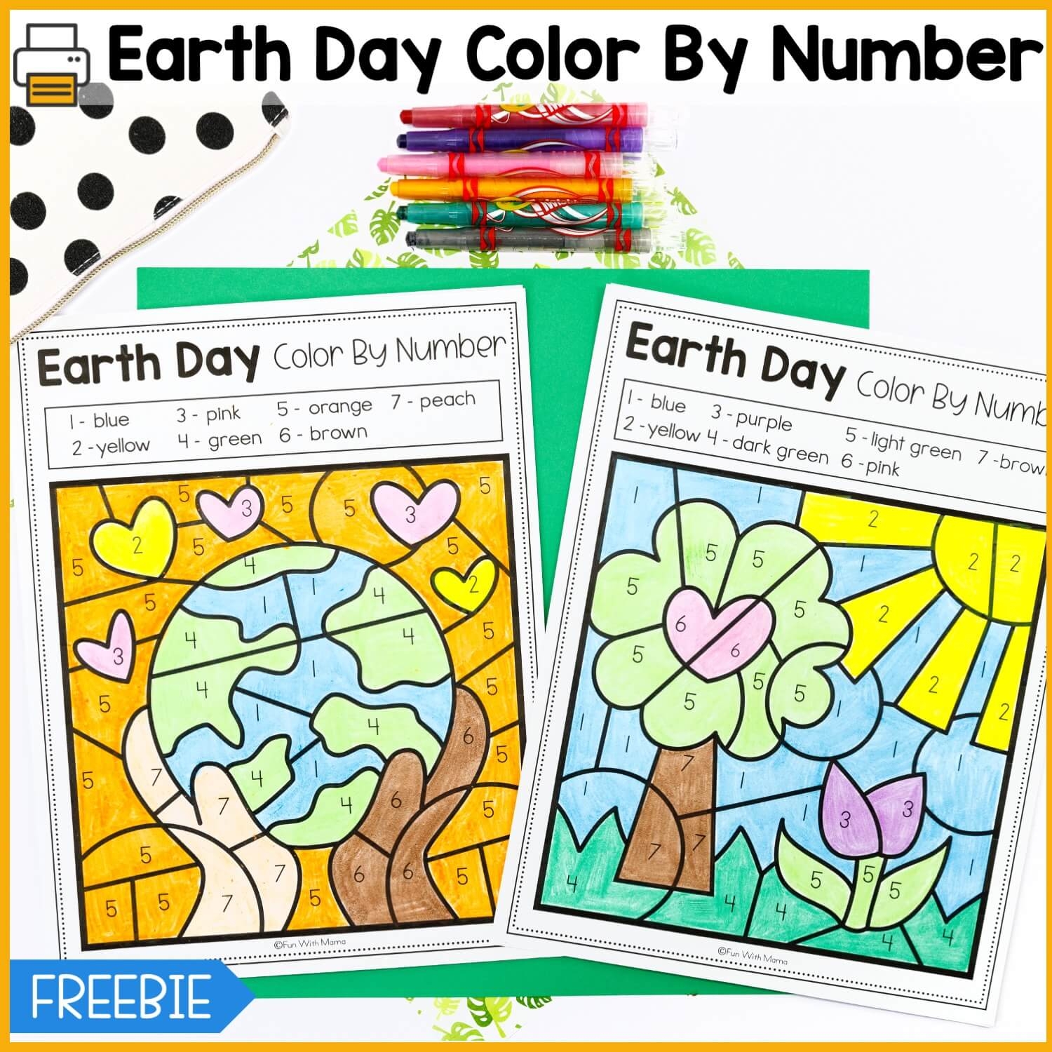Earth Day Color By Number Worksheets Fun With Mama Earth Day Color By Number Worksheets Fun With Mama