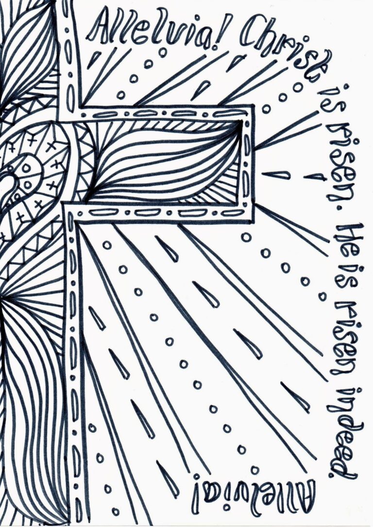 Easter Day Reflective Colouring Sheet To Print