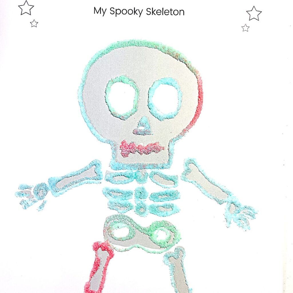 Easy Skeleton Craft Preschool Sand Art Free Printable 
