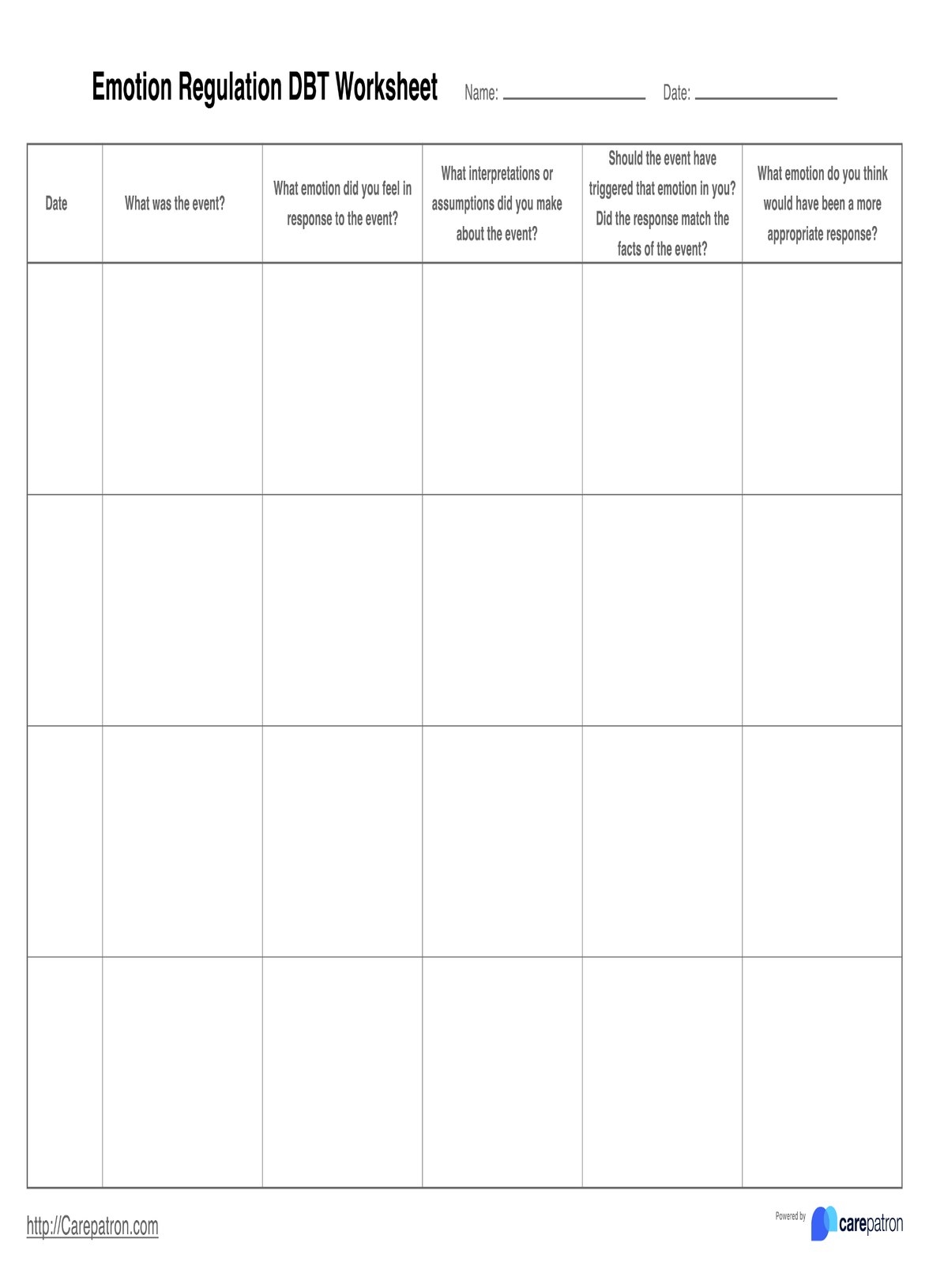 Emotion Regulation DBT Worksheets U0026 Example Free PDF Download Emotion Regulation DBT Worksheets U0026 Example Free PDF Download
