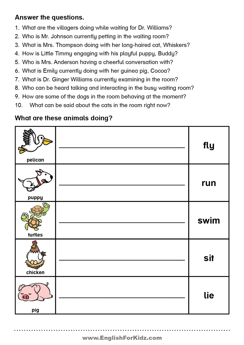 English For Kids Step By Step Present Continuous Tense Reading Comprehension English For Kids Step By Step Present Continuous Tense Reading Comprehension