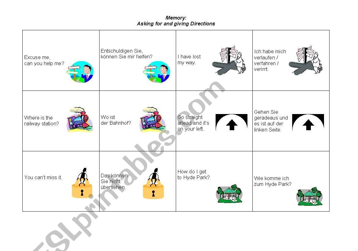 English Worksheets Describing The Way Asking For And Giving Directions English Worksheets Describing The Way Asking For And Giving Directions