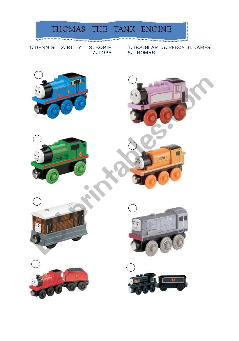 English Worksheets THOMAS THE TANK ENGINE U0026 FRIENDS