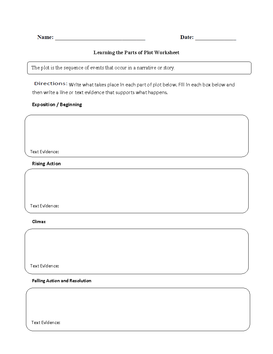 Free Story Plot Worksheets 2nd Grade