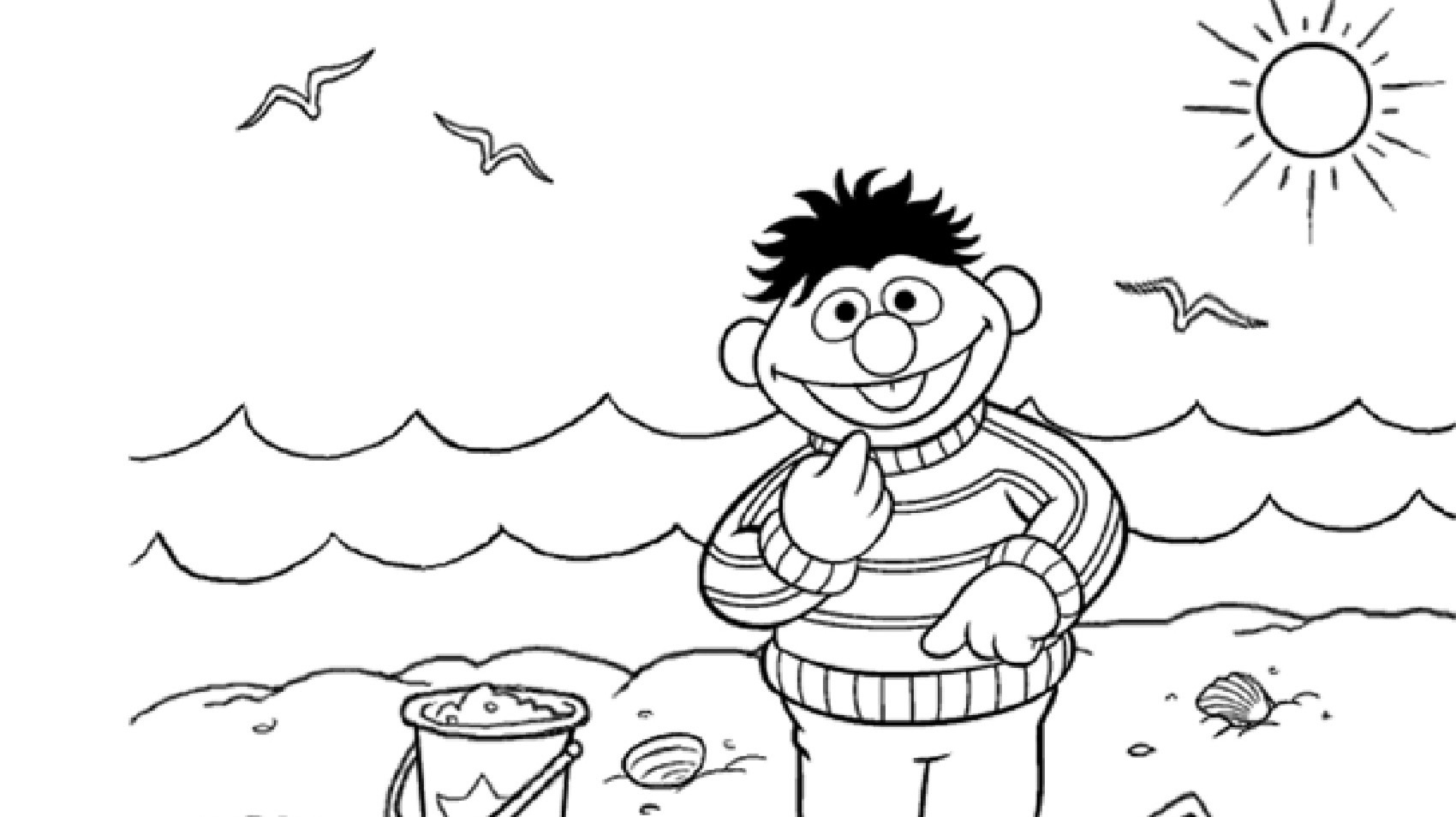 Ernie At The Beach Coloring Page Kids Coloring Pages PBS KIDS For Parents Ernie At The Beach Coloring Page Kids Coloring Pages PBS KIDS For Parents