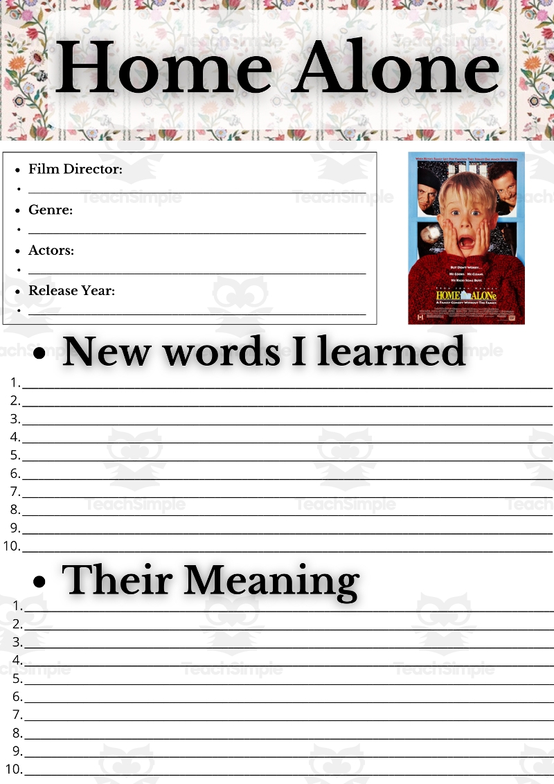 ESL Movie Guide Worksheets On Home Alone Christmas Film By Teach Simple ESL Movie Guide Worksheets On Home Alone Christmas Film By Teach Simple