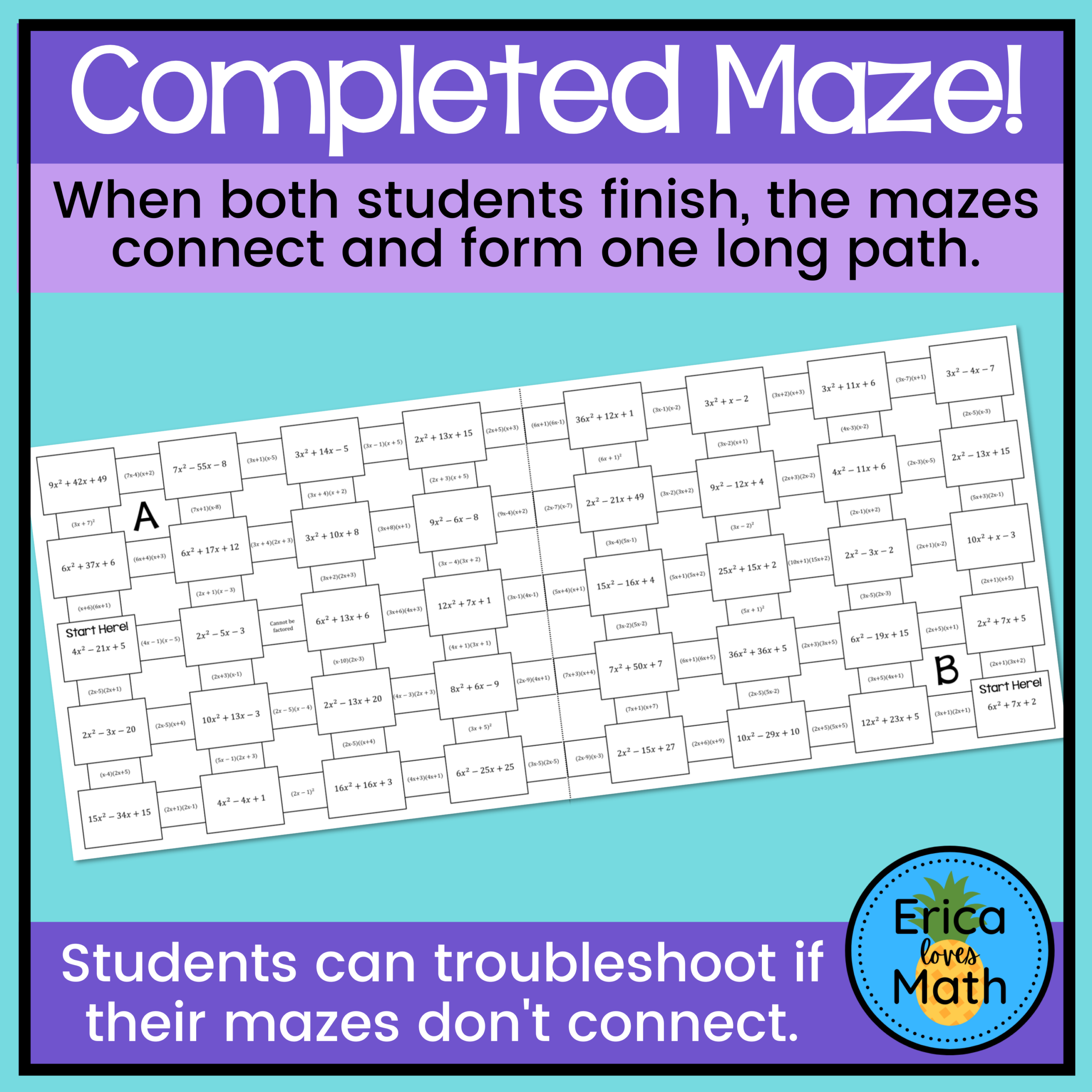 Factoring Trinomials Maze Worksheet Answers Factoring Trinomials Maze Worksheet Answers