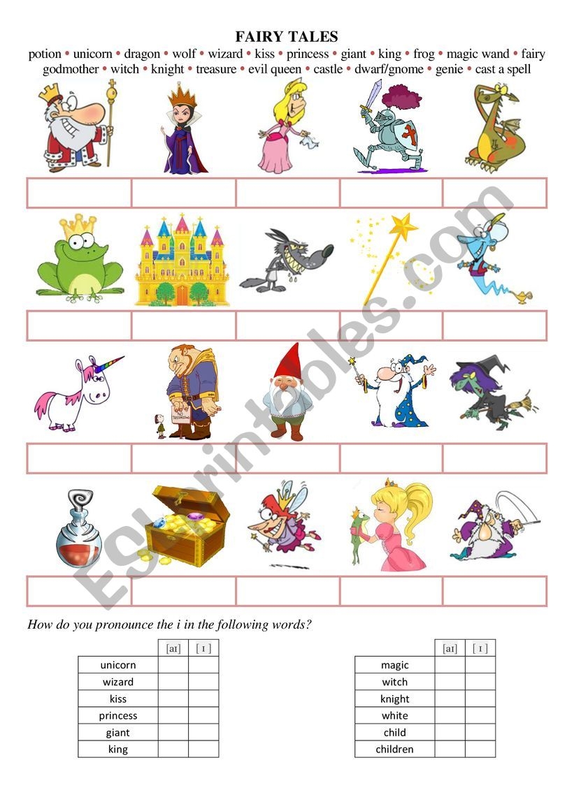 Fairy Tales Vocabulary ESL Worksheet By Chouquette23 Fairy Tales Vocabulary ESL Worksheet By Chouquette23