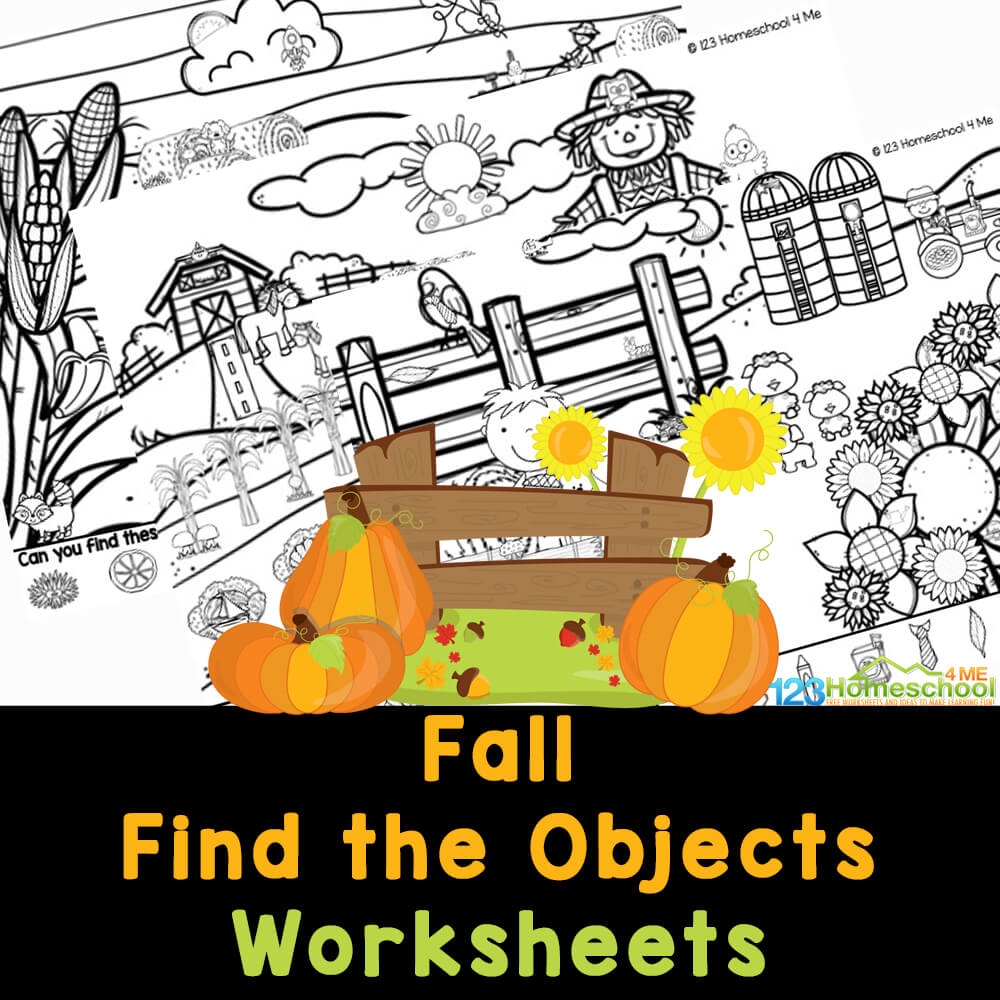 Fall Find The Objects Hidden Pictures Printable Activity Sheets 