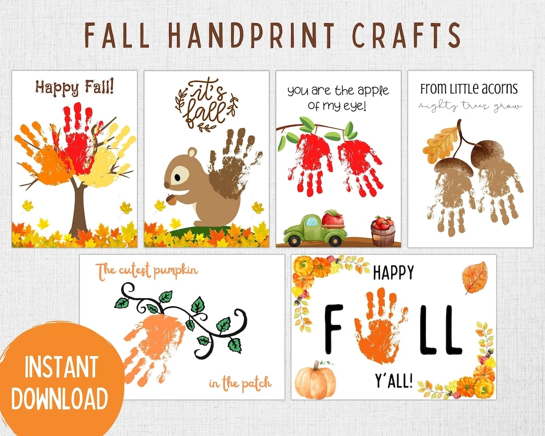 Fall Handprint Craft Bundle Fall Preschool Craft Fall Craft Fall Handprint Craft Bundle Fall Preschool Craft Fall Craft