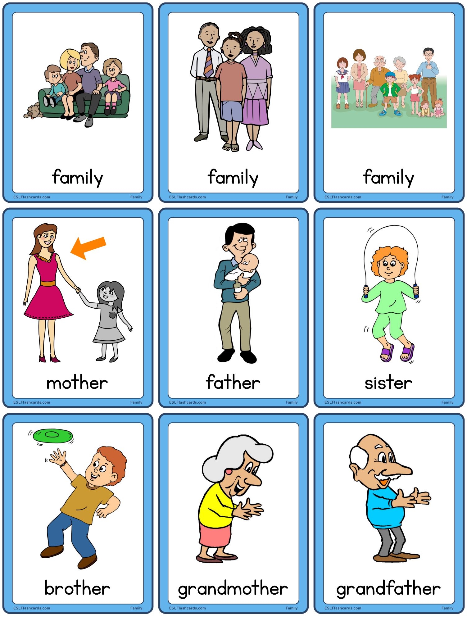 Family Flashcards ESL Flashcards