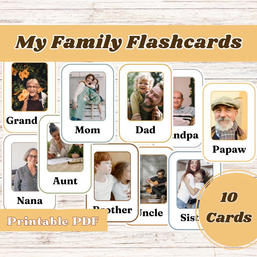 Preschool Family Members Flashcards Printable