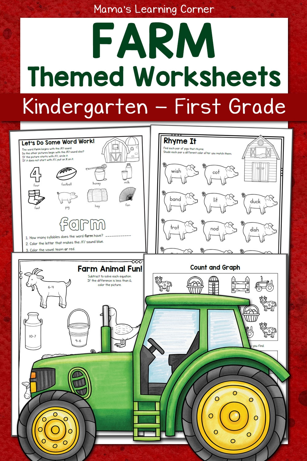 Farm Worksheets For Kindergarten And First Grade Mamas Learning 