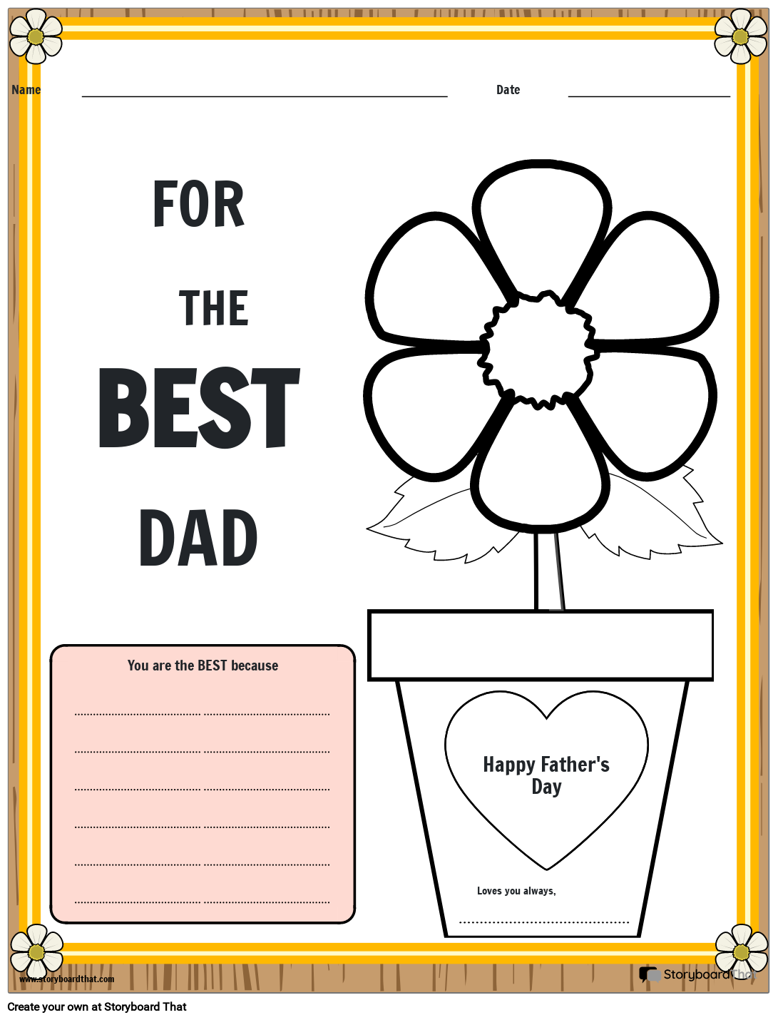 Father s Day Printables By Storyboard That Cards More