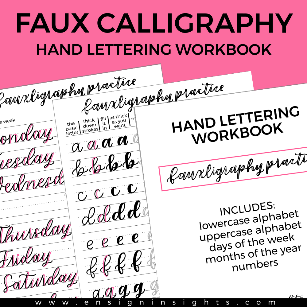 Faux Calligraphy Practice Workbook Ensign Insights