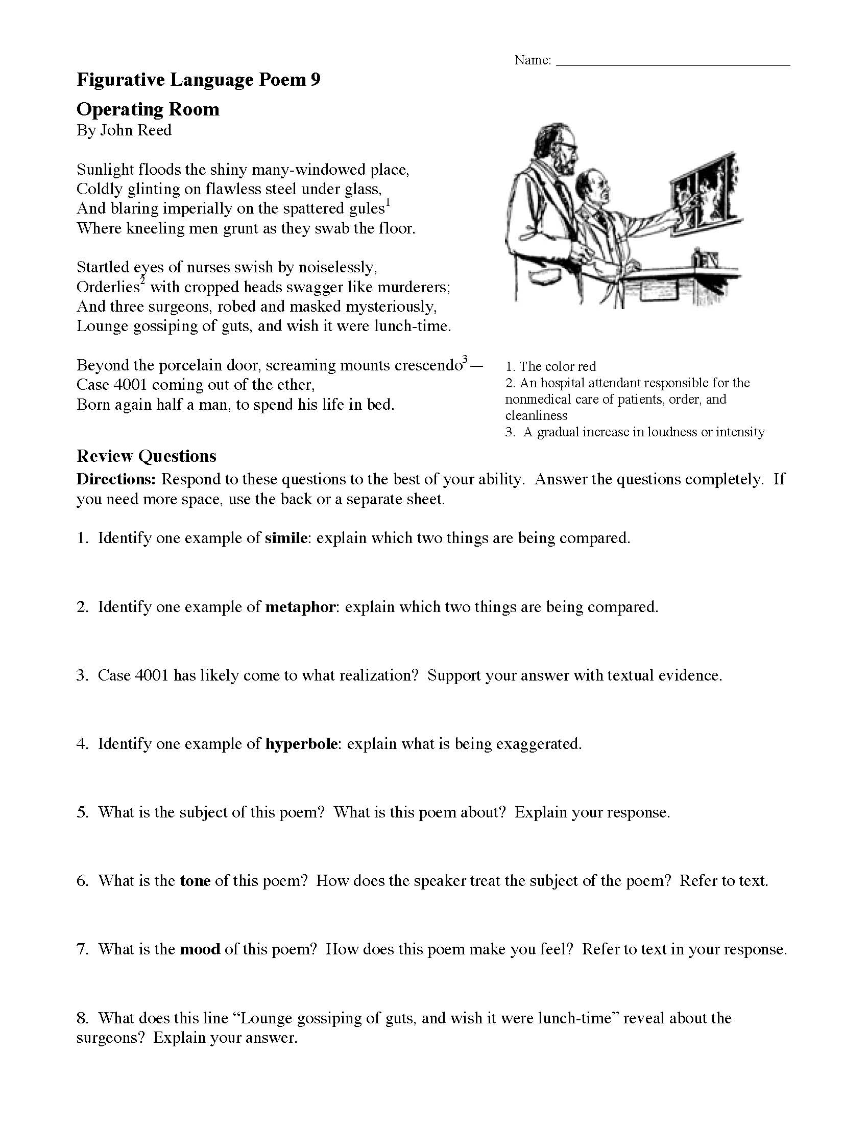 Figurative Language Poems With Questions Ereading Worksheets Figurative Language Poems With Questions Ereading Worksheets