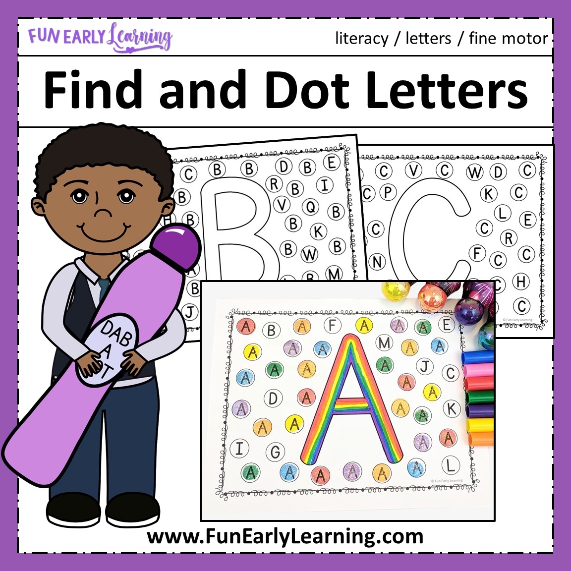 Find And Dot Matching Letters Fun Early Learning Find And Dot Matching Letters Fun Early Learning