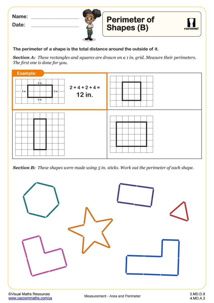 Finding The Missing Length From The Perimeter Worksheet Fun And Engaging 3rd Grade And 4th Grade Measurement And Data Worksheet Cazoom Math